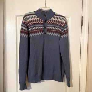 Izod Blue Patterned Men's Sweater
